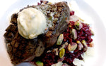 FILET MIGNON WITH HERB BUTTER AND BEET AND PISTACHIO RISOTTO BY CHEF FRANCIS FOREST
